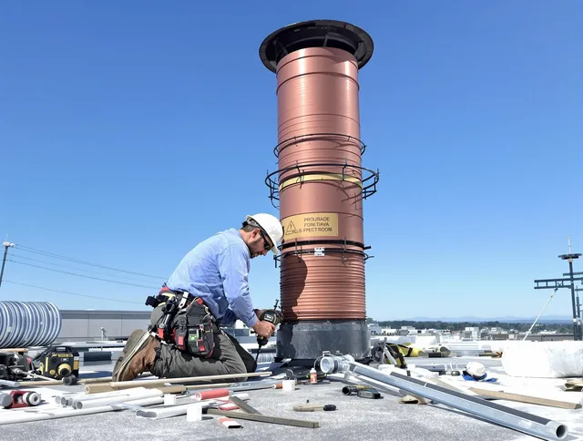 Installed chimney liner by Reynoldsburg Chimney Sweep in Reynoldsburg, OH