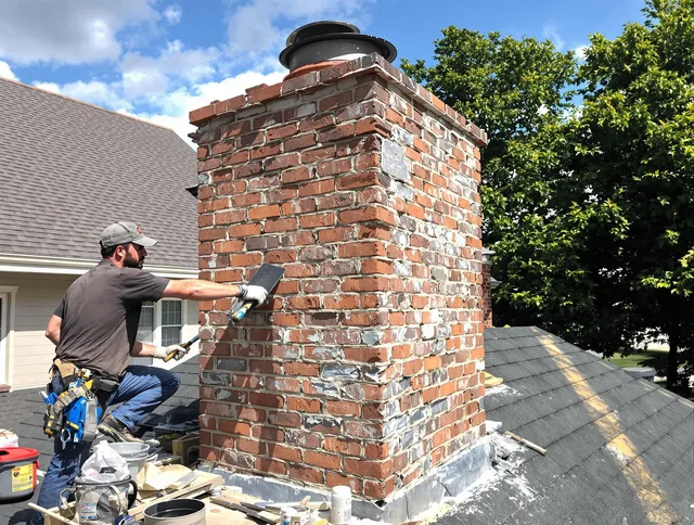 Completed chimney rebuild by Reynoldsburg Chimney Sweep in Reynoldsburg, OH