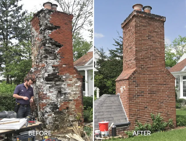 Reynoldsburg Chimney Sweep performing a full chimney restoration in Reynoldsburg, OH