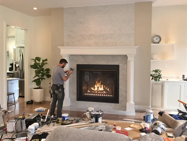 Newly installed fireplace by Reynoldsburg Chimney Sweep in Reynoldsburg, OH