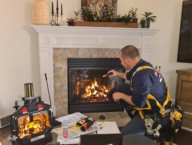 Safety-focused fireplace inspection by Reynoldsburg Chimney Sweep in Reynoldsburg, OH
